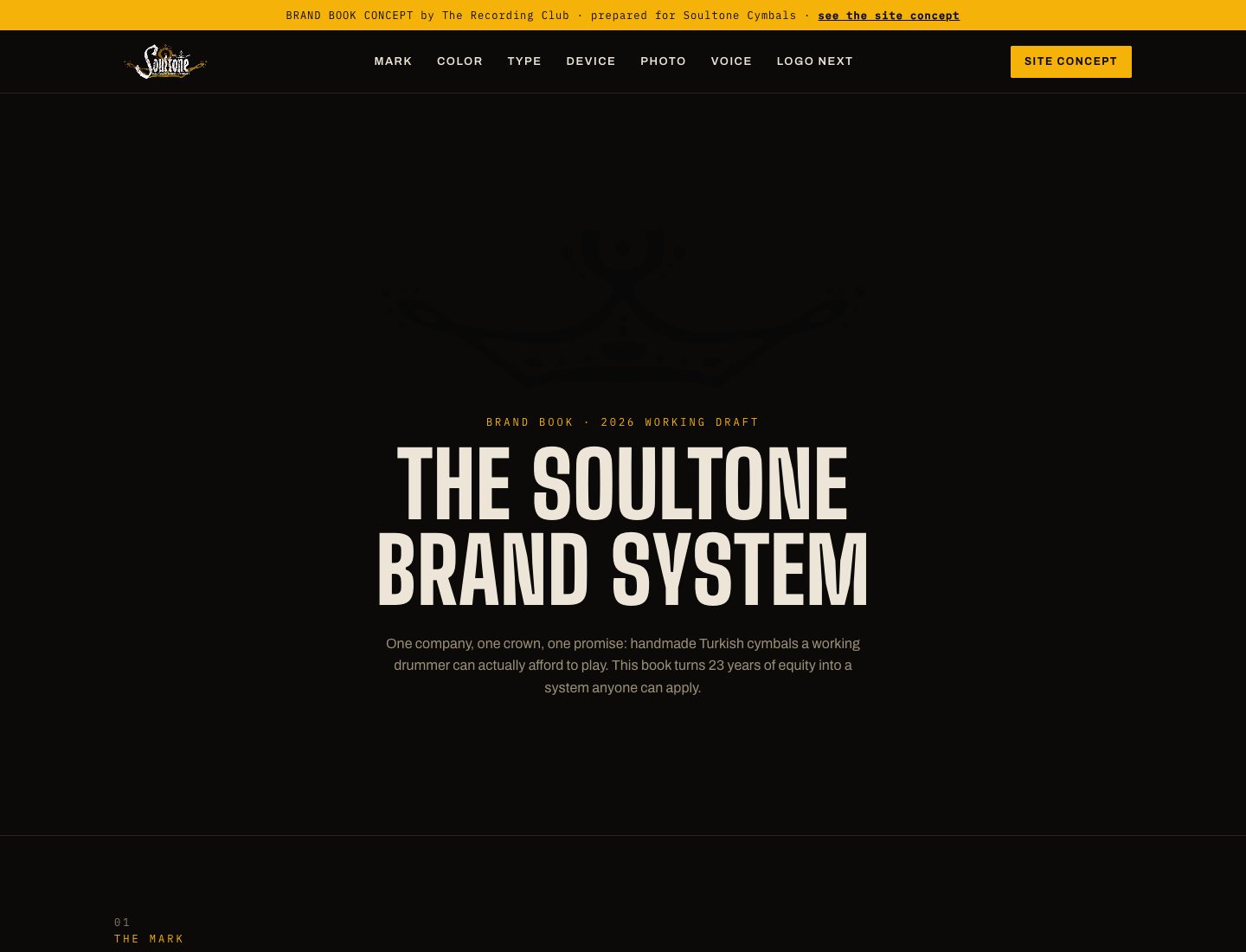 The Soultone brand book concept